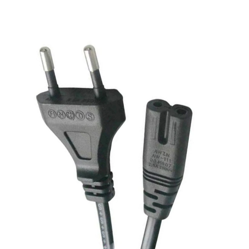 کابل برق دو پین منبع تغذیه کامپیوتر طول 1.5 متر